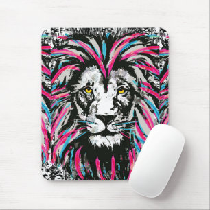 Mousepad Pad do mouse leão Placa de Mão Rosa Girassol