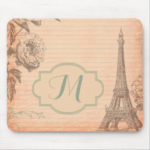Mousepad Pad do mouse Monograma Shabb Torre Eiffel Paris Fr