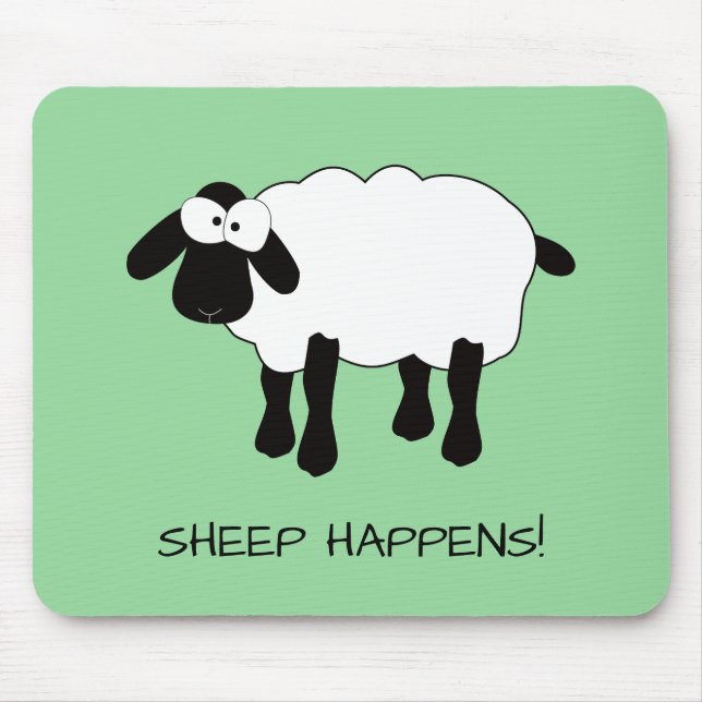 Mousepad Pad do mouse "Ovelha" Whimsical Sheep "Ovelha Acon (Frente)