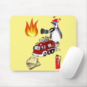 Mousepad Pad do Mouse Pinguin Fireman! Pad do mouse