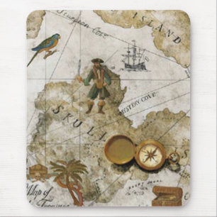 Mousepad Pad do Mouse Pirata Map