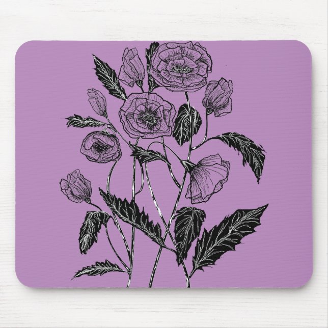 Mousepad Pad do Mouse Poppy - Cores Personalizadas - Roxo (Frente)