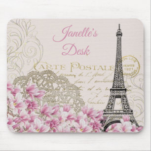 Mousepad Pad do Mouse Pôr Cartão Postal Paris Eiffel Torre 