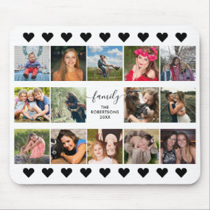 Mousepad Pad do mouse preto colagem de fotos