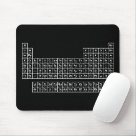 Mousepad Pad do mouse preto de Mesa periódica