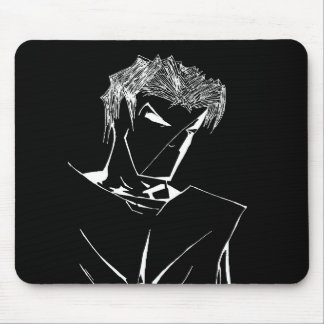 Mousepad Pad do mouse preto e branco inverso do homem-áxiom