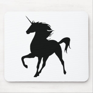 Mousepad Pad do mouse preto Unicorn silhueta