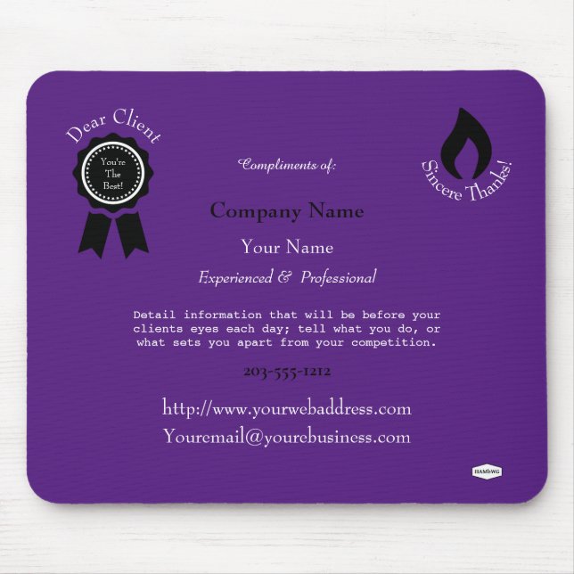 Mousepad Pad do mouse promocional - HAMbyWG (Frente)