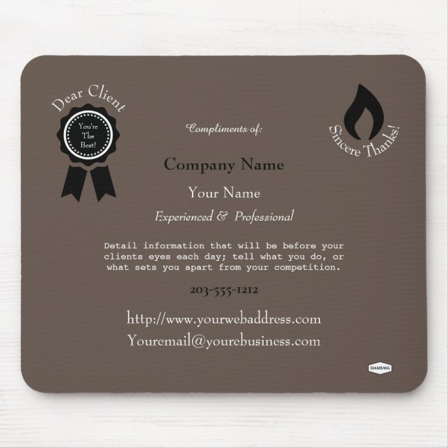 Mousepad Pad do mouse promocional - HAMbyWG (Frente)