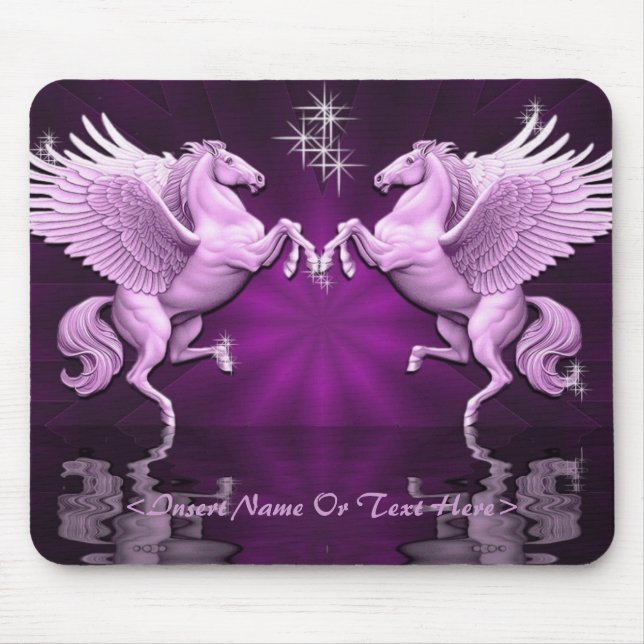 Mousepad Pad do Mouse Refletindo Pegasus Rosa (Frente)
