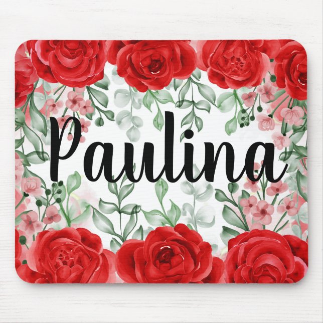 Mousepad Pad do mouse Rosa vermelha (Frente)