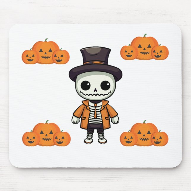 Mousepad Pad do mouse Skeleton Halloween (Frente)