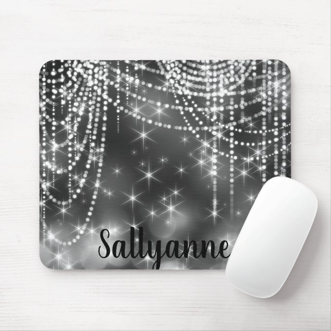 Mousepad Pad do mouse SPARKLE PRETO SILVER (Com mouse)