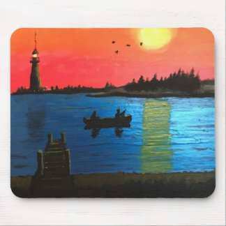 Mousepad Pad do mouse sunset com fonte aquática
