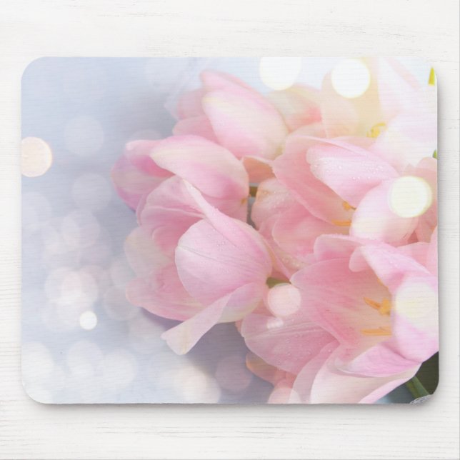 Mousepad Pad do mouse Tulipas Rosa (Frente)