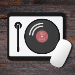 Mousepad Pad do mouse Turntable & Vinyl Record DJs<br><div class="desc">Um Mouse Negro com um Registro Turntable e vinil para DJs ou nostálgico de música antiga dos anos 70 e 80!</div>