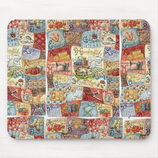 Mousepad Pad do Mouse Vintage Sewing! (Frente)