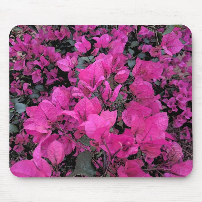 Mousepad Pad do mouse Watercolor Bougainvillea (Frente)