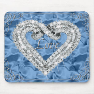Mousepad Pad do Rato Azul do Coração do Amor