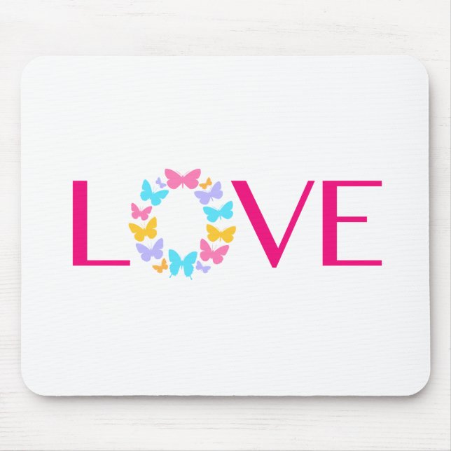 Mousepad Pad do Rato de Amor e Borboletas (Frente)