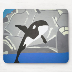 Mousepad Pad do rato de baleia saltando