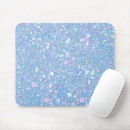 Mousepad Pad do Rato de Glitter Moderno Azul Periwinkle