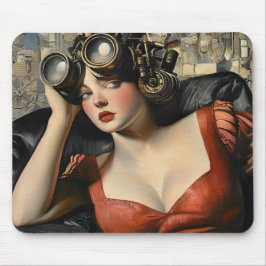 Mousepad Pad do Rato de Mulher Steampunk