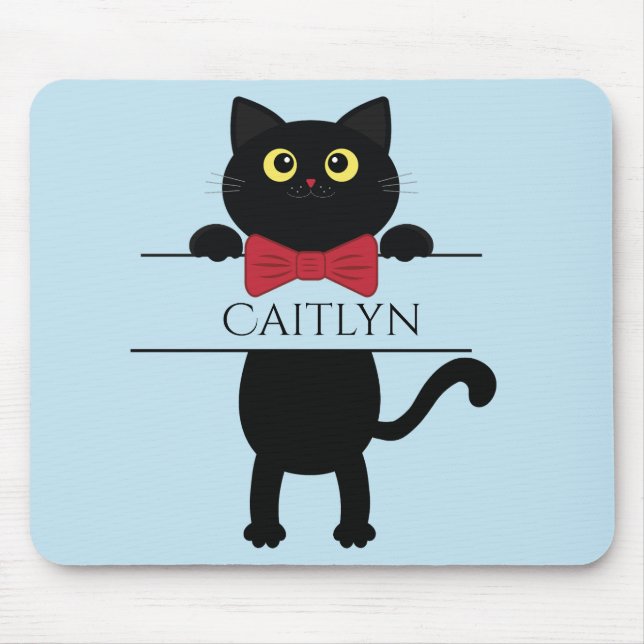 Mousepad Pad do Rato do Gatinho de Nome Personalizado, Pad  (Frente)