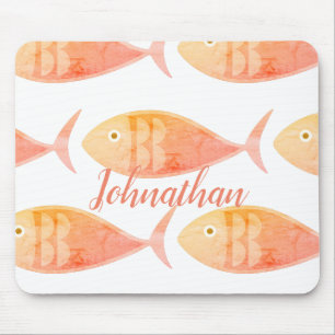 Mousepad Pad do Rato do Grupo de Peixes de Salmão