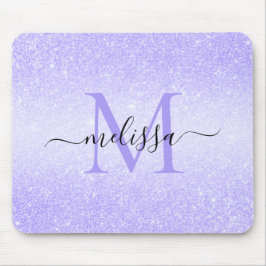 Mousepad Pad do Rato do Monograma com Nome do Script Glitte