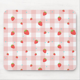 Mousepad Pad do Rato Gingham Strawberry