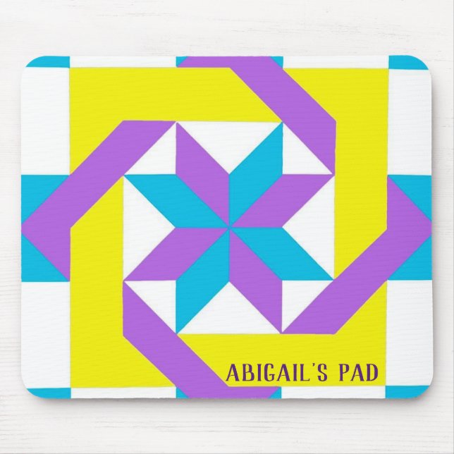Mousepad Pad do Rato Neon Quilt Square (Frente)