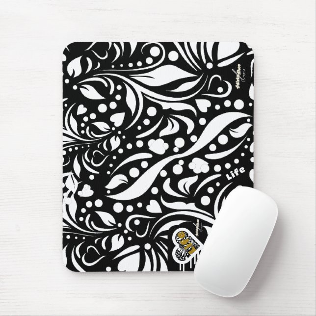 Mousepad Pad do Rato Preto da Cota Vida Pad pela Poeta Adie (Com mouse)