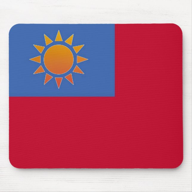 Mousepad Pad do Rato Sol Vermelho Laranja (Frente)