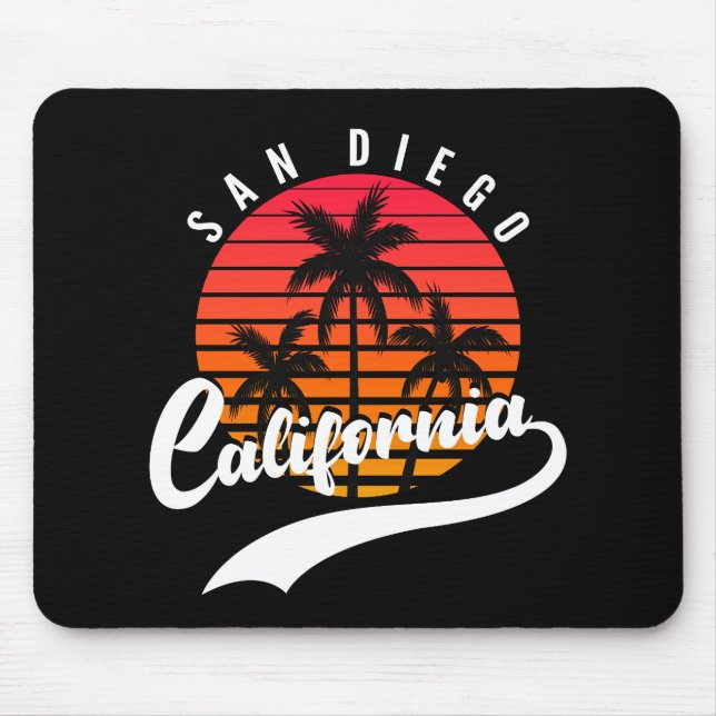 Mousepad Pad do Rato Sunset Retro San Diego (Frente)