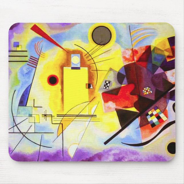 Mousepad Pad do Rato Vermelho Amarelo Kandinsky (Frente)