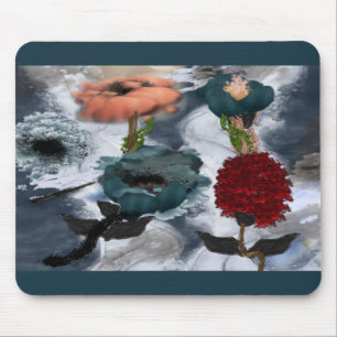 Mousepad Pad Floral de Mouse abstrato Art Watercolor