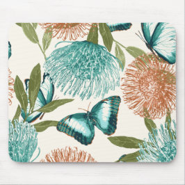 Mousepad Pad Floral do Mouse Butterfly