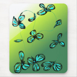 Mousepad Pad Floral Verde Azul