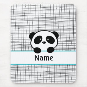 Mousepad Pad Preto de Mouse Aqua Urso Panda Personalizado