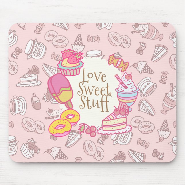 Mousepad Padaria doce e bebidas Pêssego (Frente)