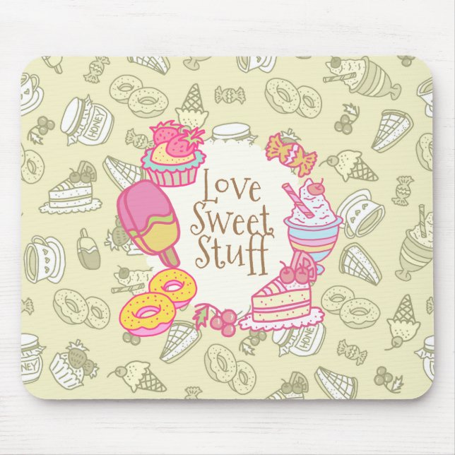 Mousepad Padaria doce e bebidas verde (Frente)