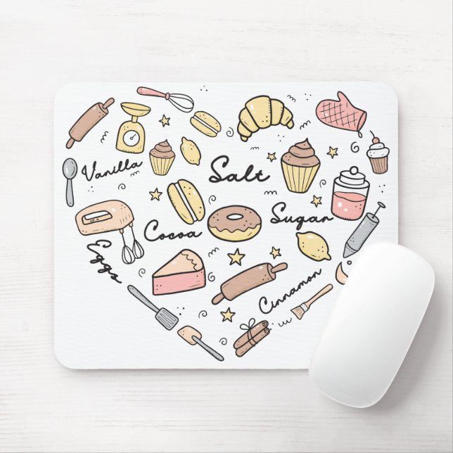 Mousepad Padaria Engraçada, padaria pastelaria (Com mouse)
