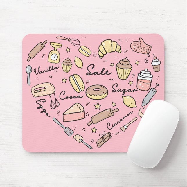 Mousepad Padaria Engraçada, padaria pastelaria (Com mouse)