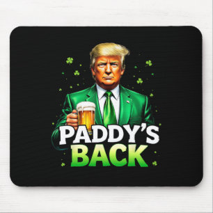 Mousepad Paddy's Back Lucky Trump Beer Shamrock St Patricks