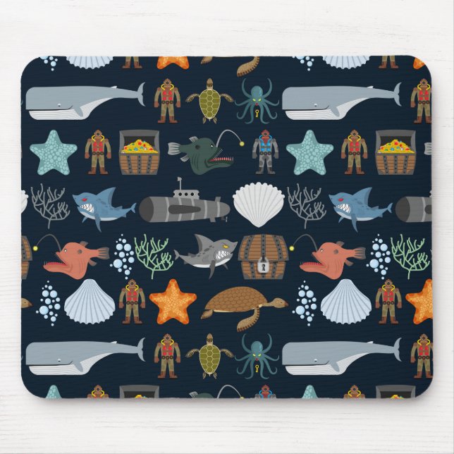 Mousepad Padrão 1 dos Habitantes do Oceano (Frente)