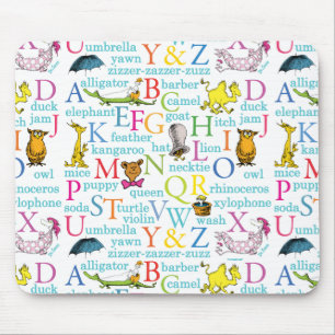 Mousepad Padrão ABC do Dr. Seuss com palavras