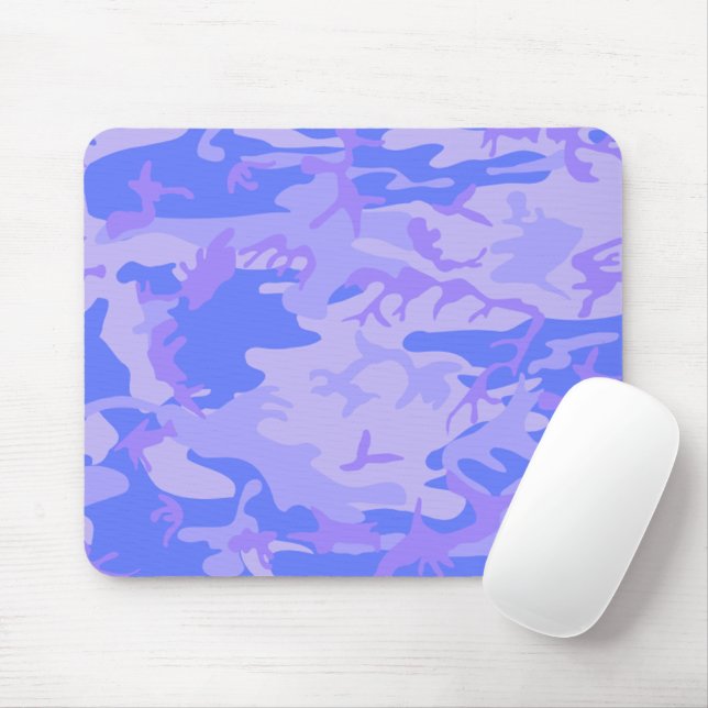 Mousepad Padrão Abstrato Azul de Pastel de Camouflage (Com mouse)