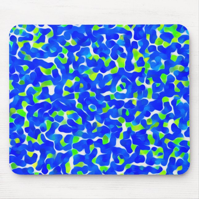 Mousepad Padrão Abstrato azul e verde (Frente)