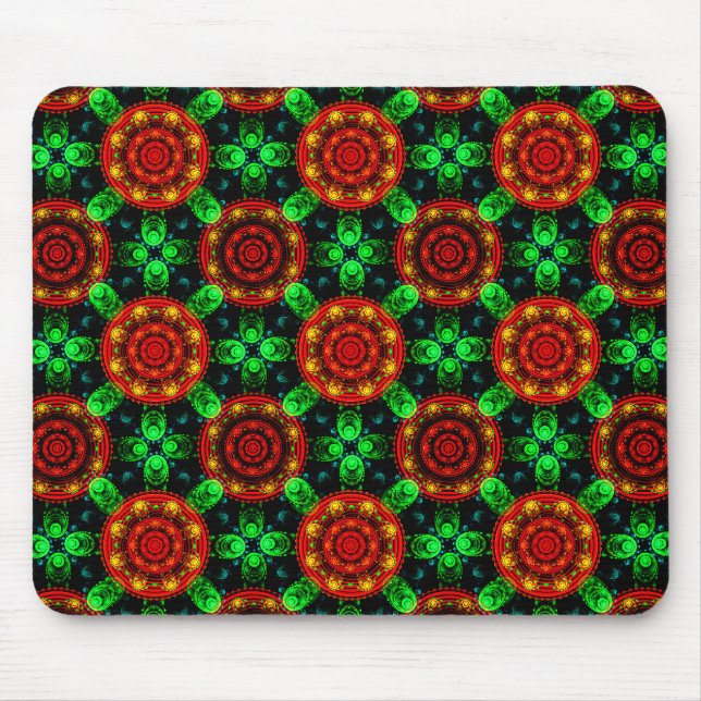 Mousepad Padrão Abstrato Boho Elegante Floral Moderno #504 (Frente)